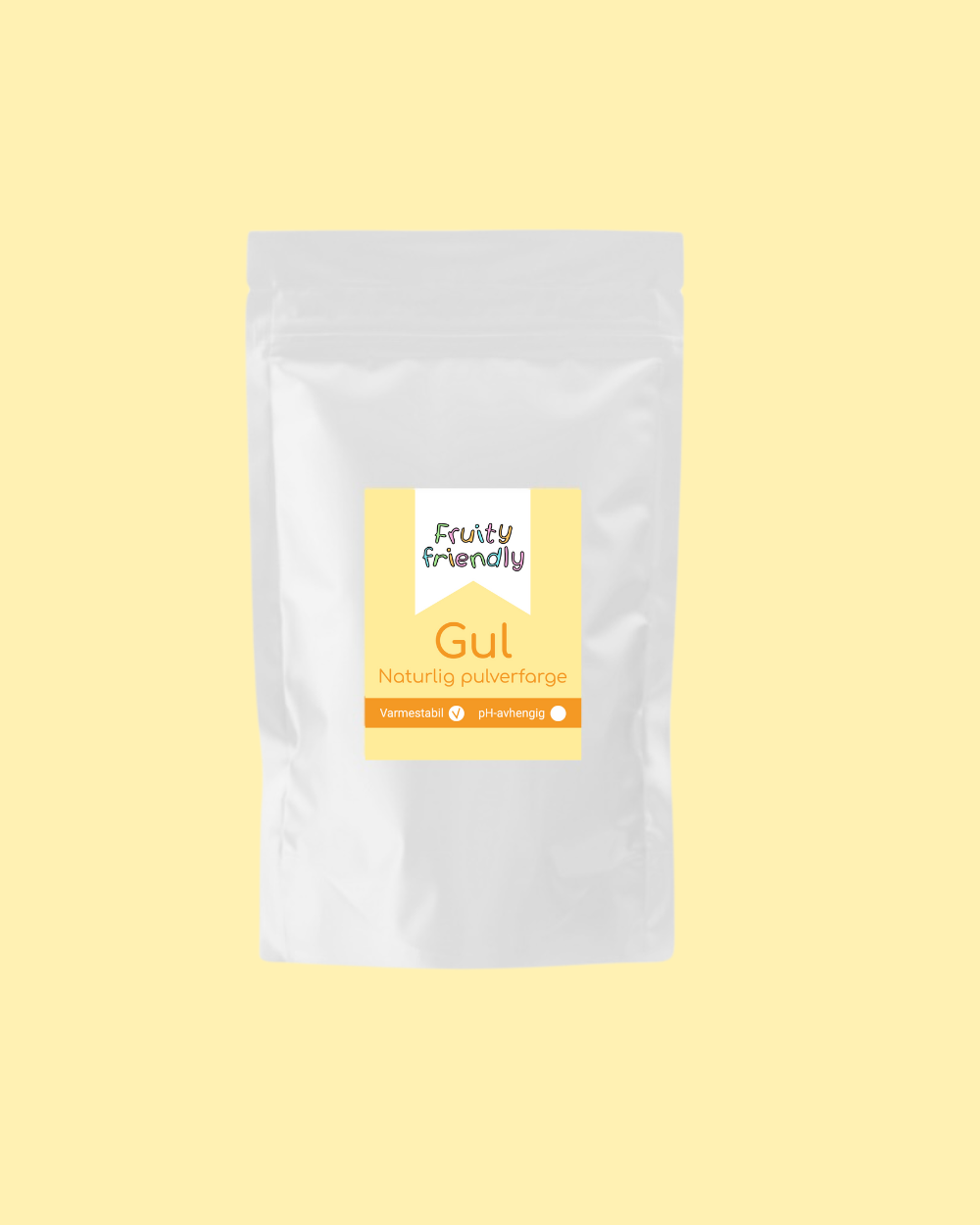 Gul pulverfarge 100g - Fruityfriendly