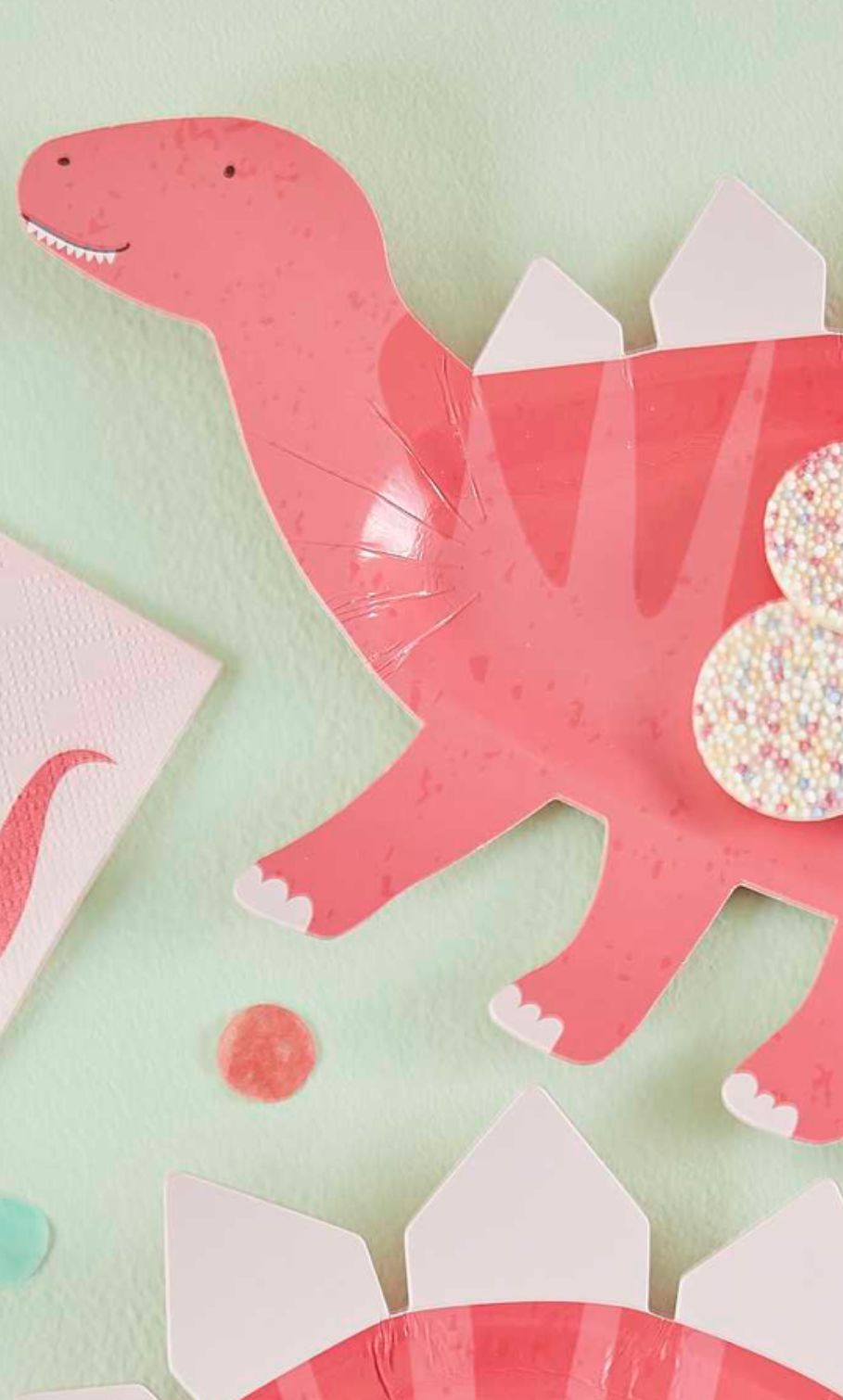 PAPPTALLERKEN - ROSA DINOSAUR